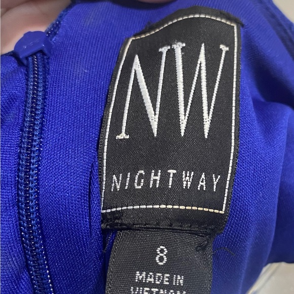 Royal blue sequin & lace cocktail dress - Picture 7 of 7